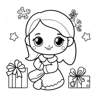 Cute Christmas Girl Coloring Page 49743-39348