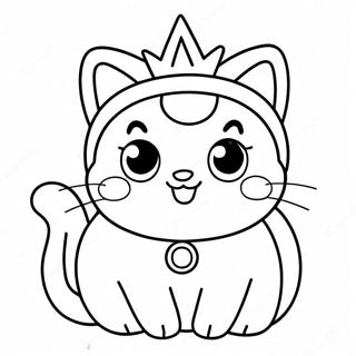 Princess Peach Cat Coloring Pages