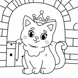 Cute Princess Peach Cat In A Castle Coloring Page 49774-39371