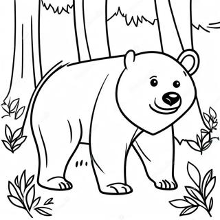 Black Bear In A Forest Coloring Page 49783-39373