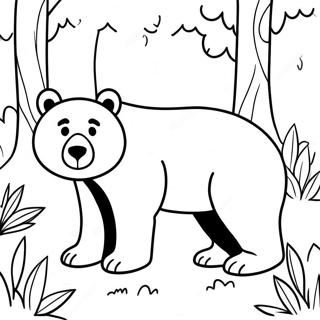 Black Bear In A Forest Coloring Page 49783-39375