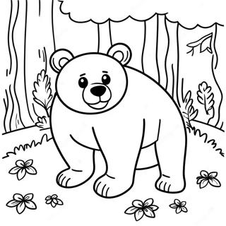 Black Bear In A Forest Coloring Page 49783-39376