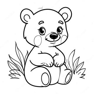 Cute Black Bear Cub Playing Coloring Page 49784-39385