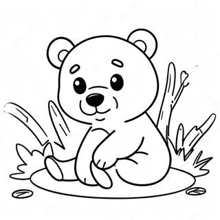 Cute Black Bear Cub Playing Coloring Page 49784-39386