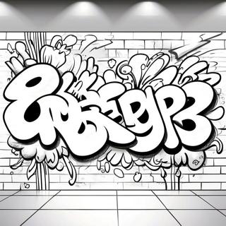 Colorful Graffiti Wall Coloring Page 49794-39396