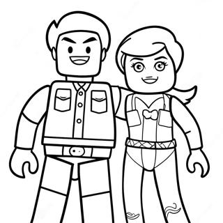 Emmet And Wyldstyle Adventure Coloring Page 49804-39389