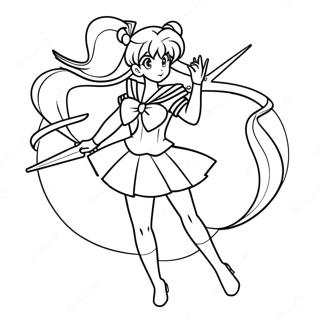 Pagina De Colorat Sailor Venus Elegant În Acțiune 49864-39442