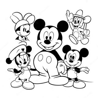 Arkadaşlarıyla Mickey Mouse Boyama Sayfası 49894-39480