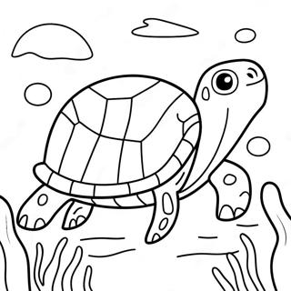 Colorful Turtle Swimming In The Ocean Coloring Page 49924-39490