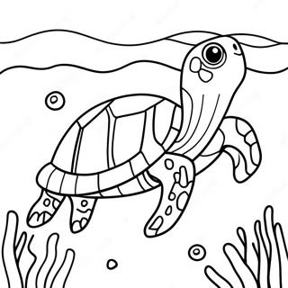 Colorful Turtle Swimming In The Ocean Coloring Page 49924-39492