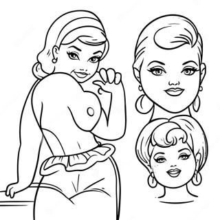 Retro Pin Up Models Coloring Page 49934-39498