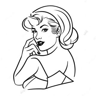 Retro Pin Up Models Coloring Page 49934-39500