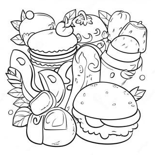 Colorful Menu Items Coloring Page 49954-39517