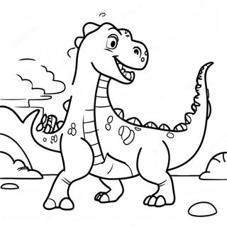 Dinosaur Fighting Coloring Pages