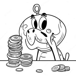 Mr Krabs Counting Money Coloring Page 49974-39521