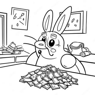 Mr Krabs Counting Money Coloring Page 49974-39522