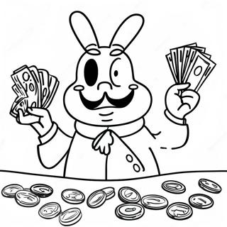 Mr Krabs Counting Money Coloring Page 49974-39523