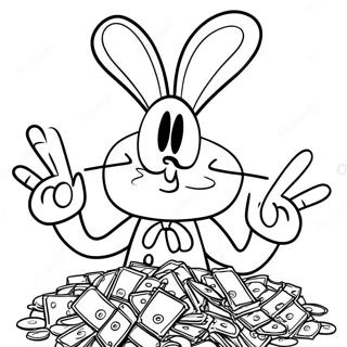 Mr Krabs Counting Money Coloring Page 49974-39524