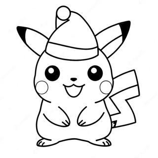 Pikachu With Santa Hat Coloring Page 5001-3978