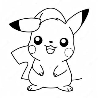 Pikachu With Santa Hat Coloring Page 5001-3979