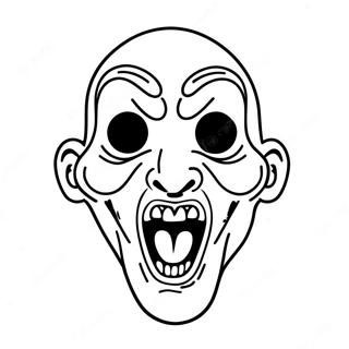 Creepy Scream Mask Coloring Page 50034-39581