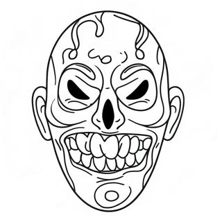 Creepy Scream Mask Coloring Page 50034-39584