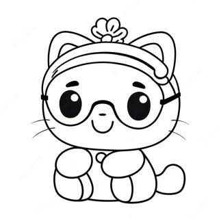 Cute Hello Kitty With Sunglasses Coloring Page 50054-39597