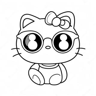 Cute Hello Kitty With Sunglasses Coloring Page 50054-39600