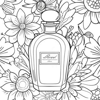 Elegant Perfume Bottle With Flowers Coloring Page 50084-39617