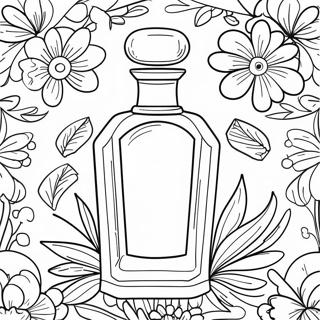 Elegant Perfume Bottle With Flowers Coloring Page 50084-39618