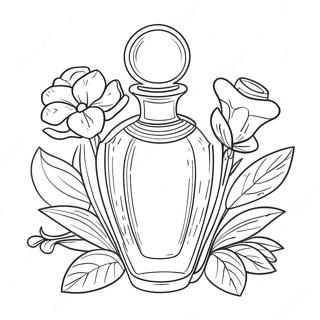 Elegant Perfume Bottle With Flowers Coloring Page 50084-39619