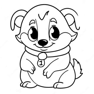 Cheerful Hufflepuff Badger Coloring Page 50104-39646