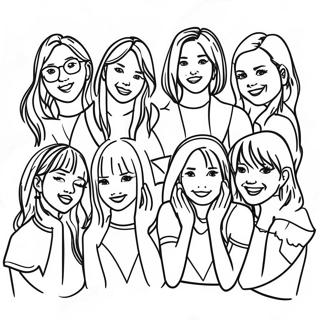 Twice Members Group Coloring Page 50114-39635