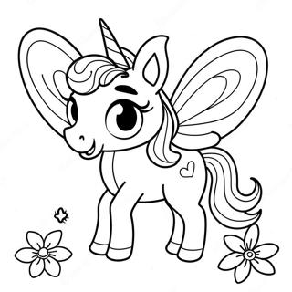 Unicorn Butterfly Coloring Pages