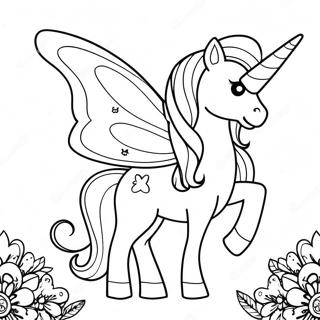 Unicorn Butterfly Coloring Page 50153-39671