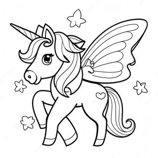 Sparkling Unicorn Butterfly Coloring Page 50154-39677