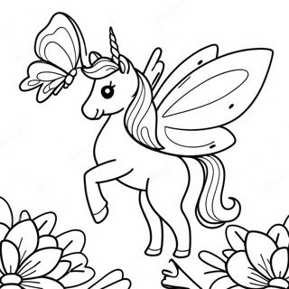 Sparkling Unicorn Butterfly Coloring Page 50154-39678