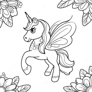 Sparkling Unicorn Butterfly Coloring Page 50154-39680