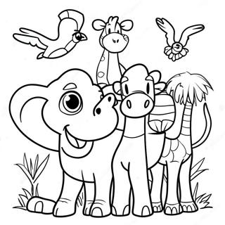 Safari Animals Coloring Page 5020-4020