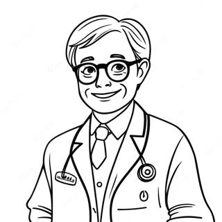 Friendly Eye Doctor With Glasses Coloring Page 50224-39751