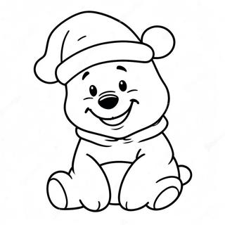 Festive Winnie The Pooh With Santa Hat Coloring Page 50244-39764