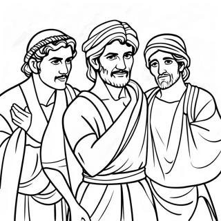 Colorful Joseph With His Brothers Coloring Page 50274-39777