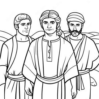 Colorful Joseph With His Brothers Coloring Page 50274-39779