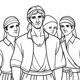 Colorful Joseph With His Brothers Coloring Page 50274-39780