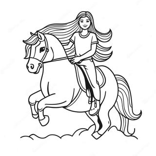 Horseback Riding Girl Coloring Pages