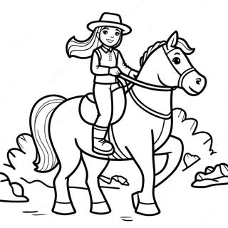 Horseback Riding Girl Coloring Pages