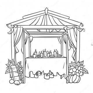 Festliche Sukkah Mit Dekorationen Ausmalbild 50464-39940