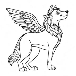 Mythical Winged Wolf Coloring Page 50493-39979