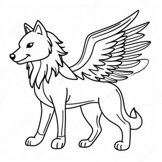 Mythical Winged Wolf Coloring Page 50493-39980