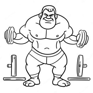 Strongman Lifting Weights Coloring Page 50554-58883